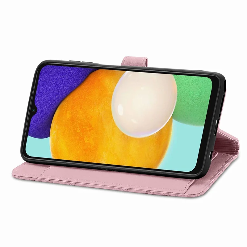 Para o Samsung Galaxy A04s 4G (164,7 x 76,7 x 9,1 Mm) / A13 5G / M13 5G Flor Padrão Padrão PU Zipper de Capelo Capa de Topela de Polente Tapel Casa de Parte - Cor de Rosa