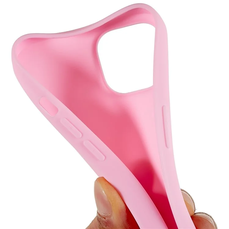Para iPhone 13 6.1 polegadas Back Shell, Capa de celular Anti-Impressão Digital Macia TPU à Prova de Choque Protetor Fosco - Rosa