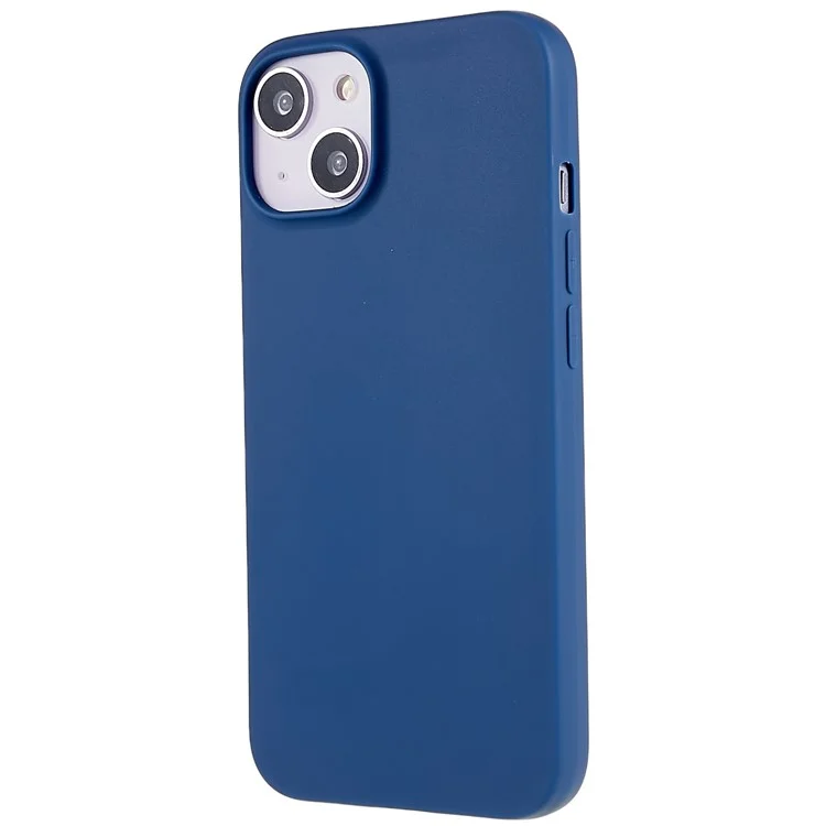 For iPhone 13 6.1 inch Back Shell, Anti-Fingerprint Soft TPU Phone Case Shockproof Matte Protective Cover - Blue