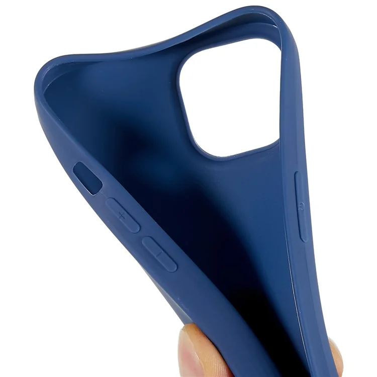 Para el Iphone 13 6.1 Pulgadas de Espalda, la Funda de Teléfono de TPU Suave Anti-fingerprint, Cubierta Protectora Mate a Prueba de Choque - Azul