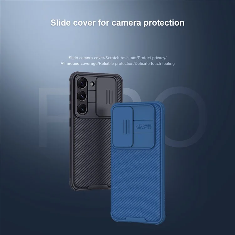 NILLKIN CamShield Pro Series for Samsung Galaxy S23+ Protective Phone Case with Slide Camera Cover Anti-scratch Phone Shell - Blue