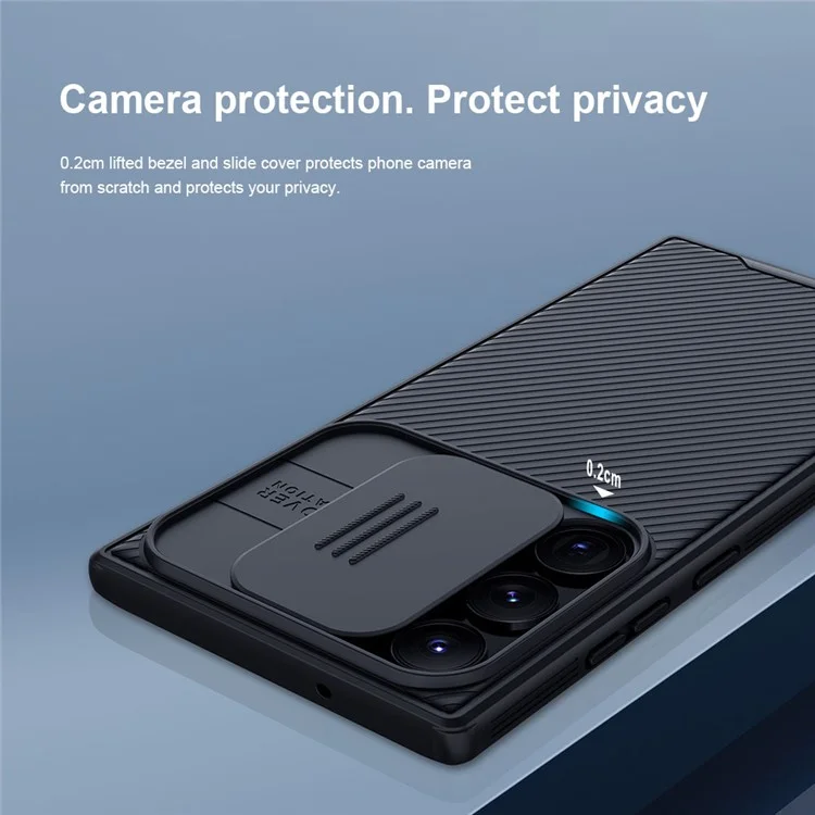 Nillkin Camshield Pro-serie Für Samsung Galaxy S23 Ultra Anti-drop-pc + Tpu-deckungs-telefonhülle Mit Dia Camera Protector - Schwarz