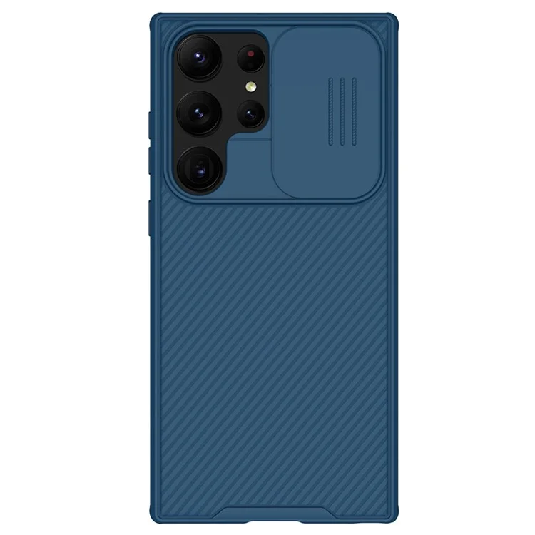 NILLKIN CamShield Pro Series pour Samsung Galaxy S23 Ultra Étui de protection en PC + TPU anti-chute avec protecteur de caméra coulissant - Bleu