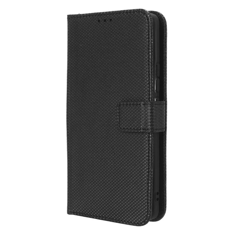 Diamond Texture Phone Cover Für Xiaomi 13 Pro 5G, Magnetischer Verschluss Faltbarer Ständer Flip Lederbrieftasche - Schwarz
