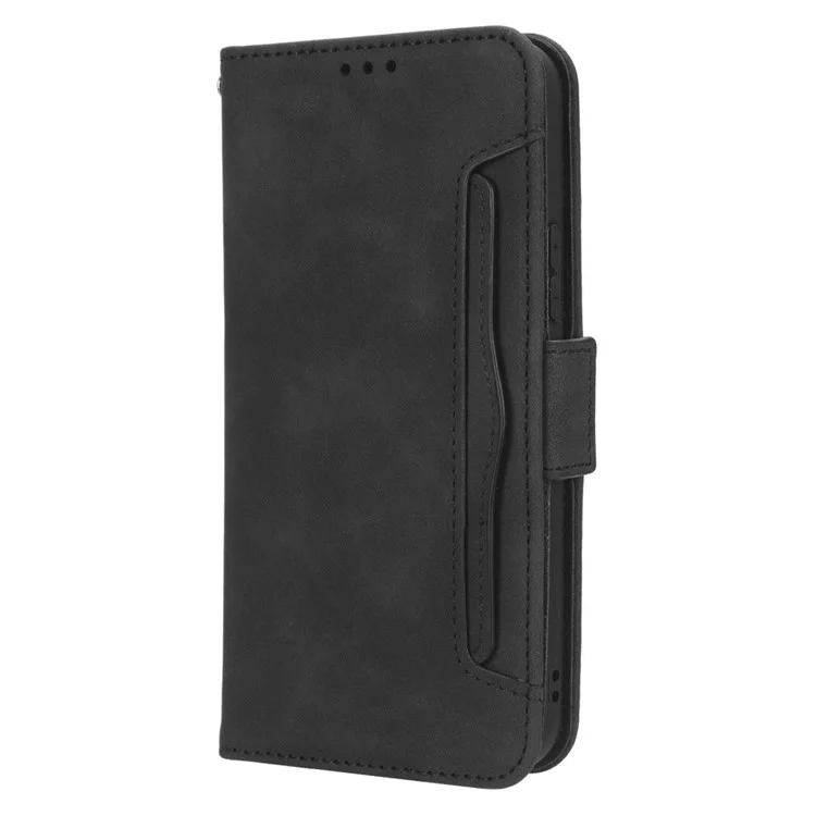 Für Samsung Galaxy A34 5G Mehrfach-Kartensteckplätze PU-Leder Handyhülle Fallschutz Magnetische Flip Handy-Cover Brieftasche Ständer - Schwarz