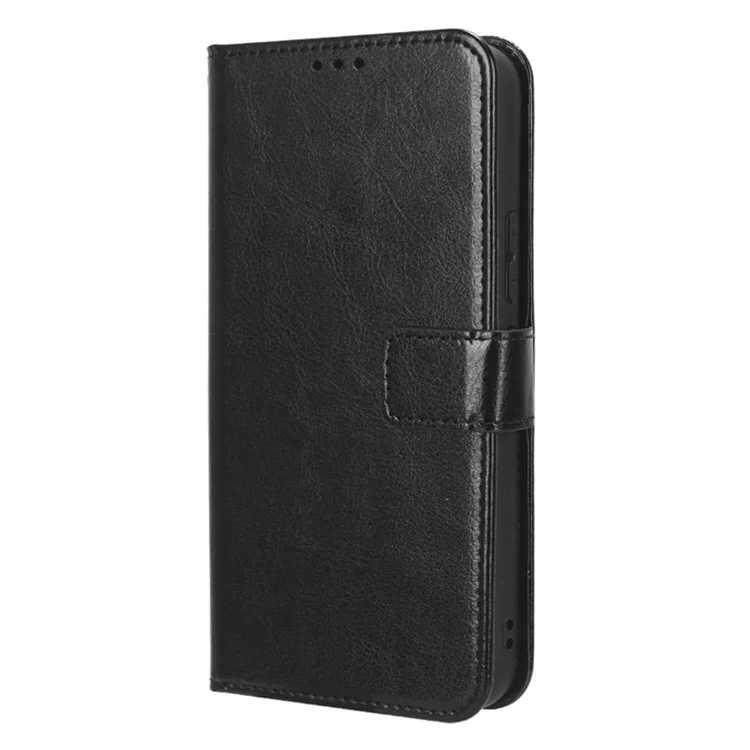 Per Samsung Galaxy A54 5G Crazy Horse Texture Magnetic Full Protection Cell Phone Case Flip Wallet Stand Anti-wear PU Leather Phone Cover with Strap - Nero