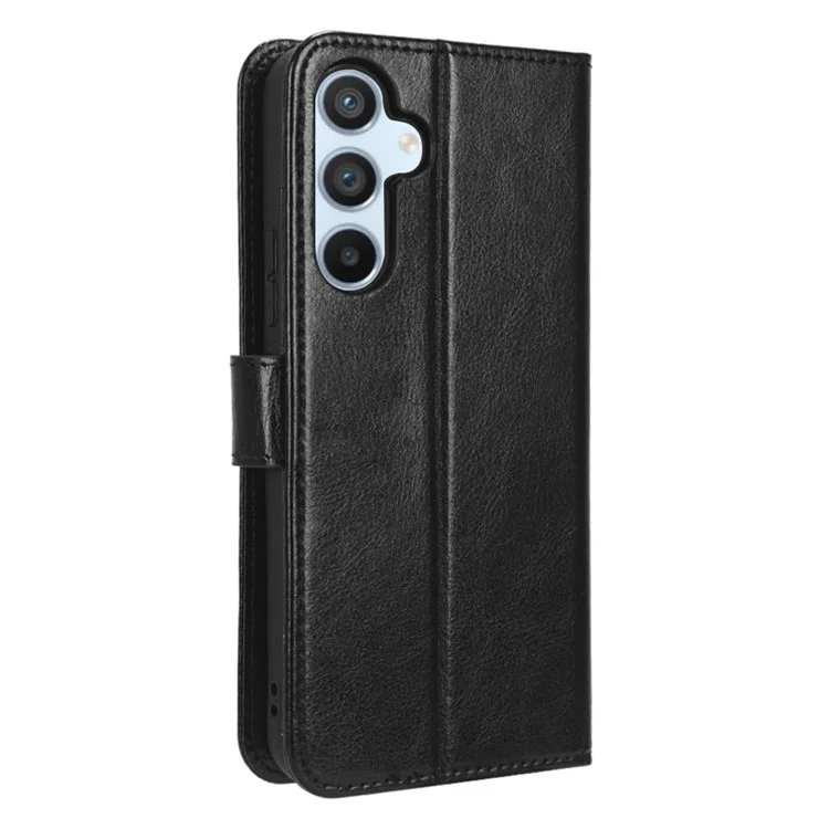 Per Samsung Galaxy A54 5G Crazy Horse Texture Magnetic Full Protection Cell Phone Case Flip Wallet Stand Anti-wear PU Leather Phone Cover with Strap - Nero