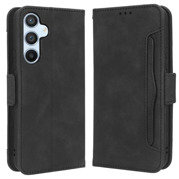 Per Samsung Galaxy A54 5G Multiple Card Slots PU Leather Anti-shock Phone Case Magnetic Flip Protective Phone Cover Wallet Stand - Nero
