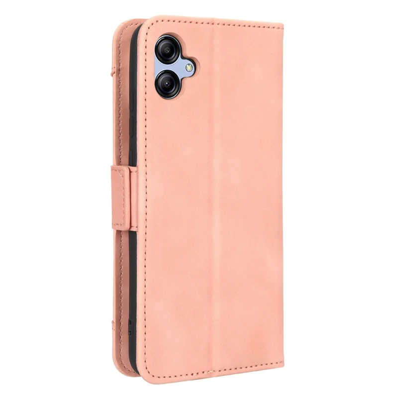 Pour Samsung Galaxy A04e 4G / F04 4G / M04 4G Protection complète Étui de téléphone en cuir PU Portefeuille Magnétique Rabat Couverture Support - Rose