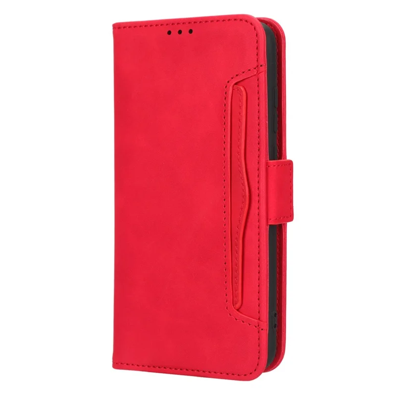 Para Samsung Galaxy A04e 4G / F04 4G / M04 4G Proteção Completa Capa de Telefone de Couro PU Suporte para Cartão Magnético Flip Cover Carteira - Vermelho