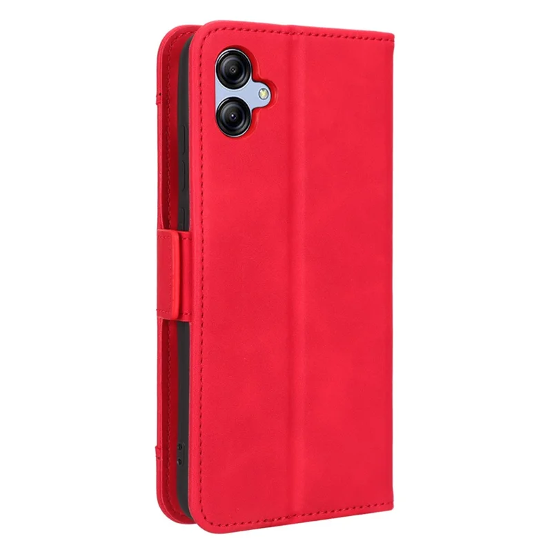 Para Samsung Galaxy A04e 4G / F04 4G / M04 4G Proteção Completa Capa de Telefone de Couro PU Suporte para Cartão Magnético Flip Cover Carteira - Vermelho