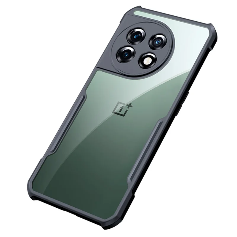 XUNDD For OnePlus 11 5G Acrylic+TPU Shockproof Phone Case Precise Cutouts Camera Protection Back Cover - Transparent / Black