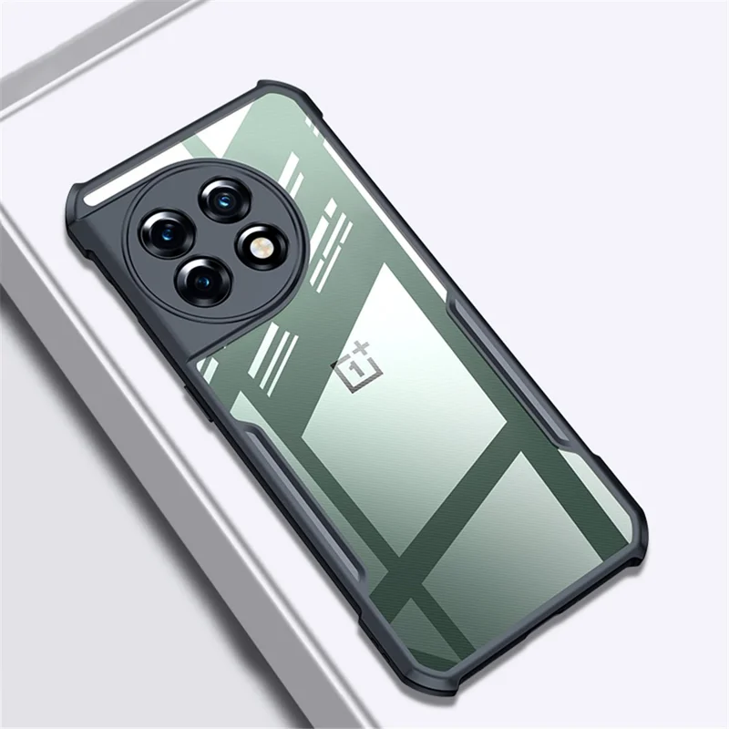 XUNDD For OnePlus 11 5G Acrylic+TPU Shockproof Phone Case Precise Cutouts Camera Protection Back Cover - Transparent / Black