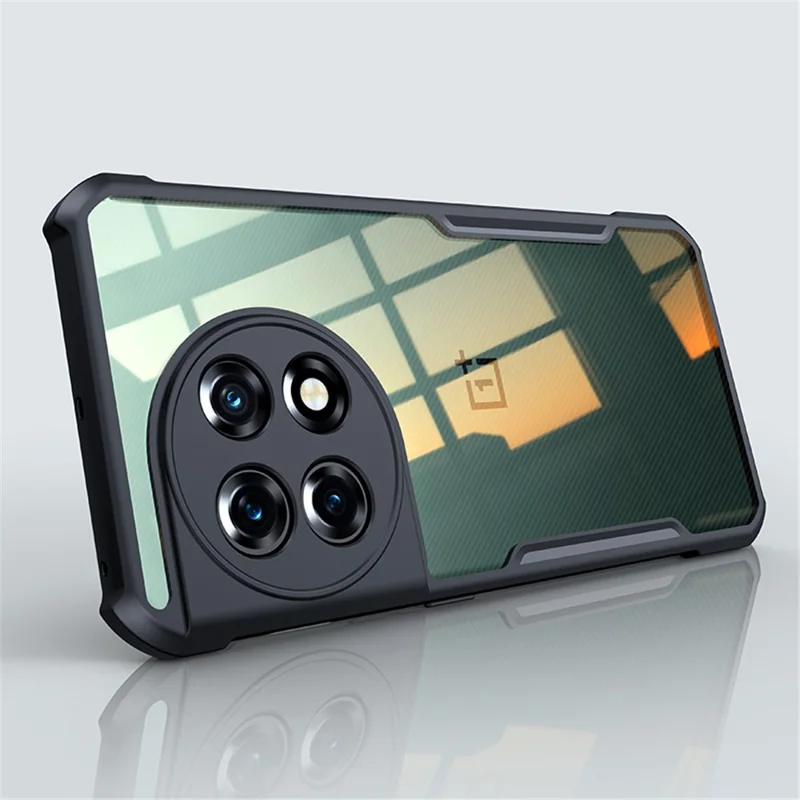 XUNDD For OnePlus 11 5G Acrylic+TPU Shockproof Phone Case Precise Cutouts Camera Protection Back Cover - Transparent / Black