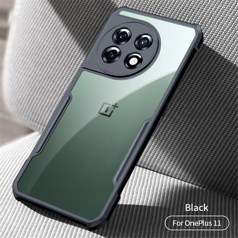 XUNDD For OnePlus 11 5G Acrylic+TPU Shockproof Phone Case Precise Cutouts Camera Protection Back Cover - Transparent / Black