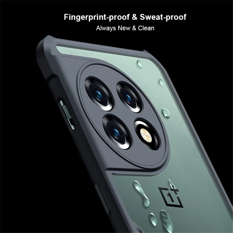 XUNDD For OnePlus 11 5G Acrylic+TPU Shockproof Phone Case Precise Cutouts Camera Protection Back Cover - Transparent / Black