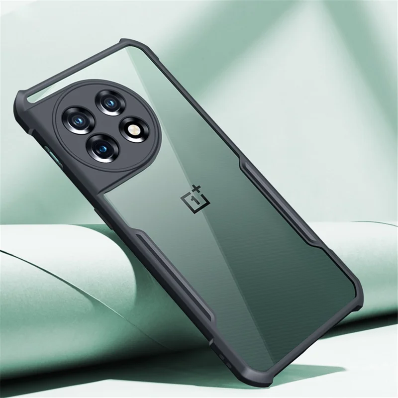XUNDD For OnePlus 11 5G Acrylic+TPU Shockproof Phone Case Precise Cutouts Camera Protection Back Cover - Transparent / Black