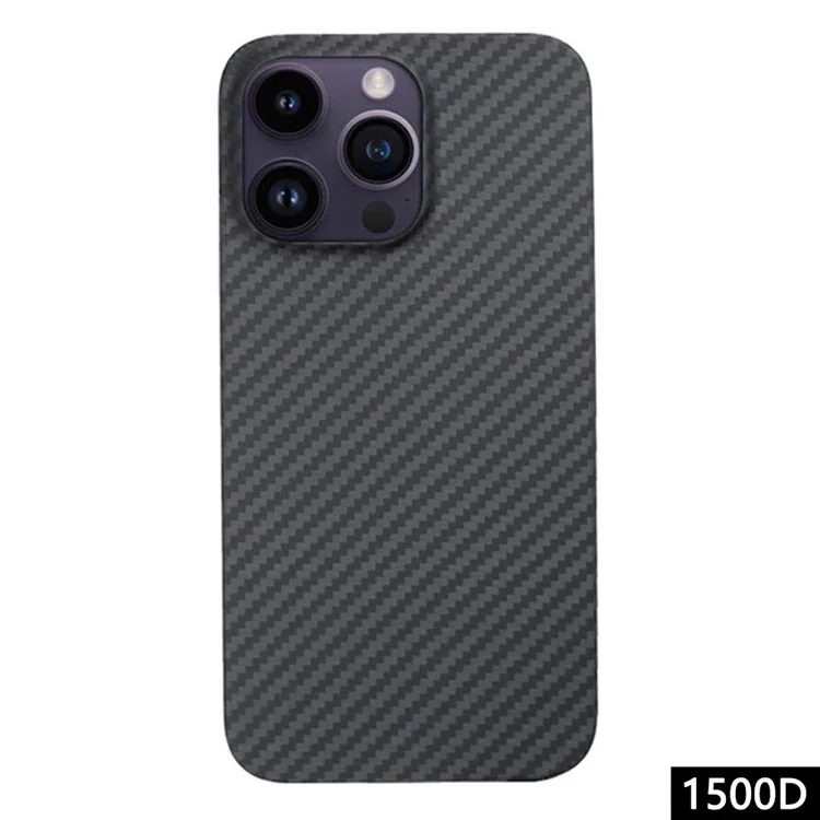 Back Case for iPhone 12 Pro Max Aramid Fiber 1500D Coarse Texture Protective Cover - Matte Black