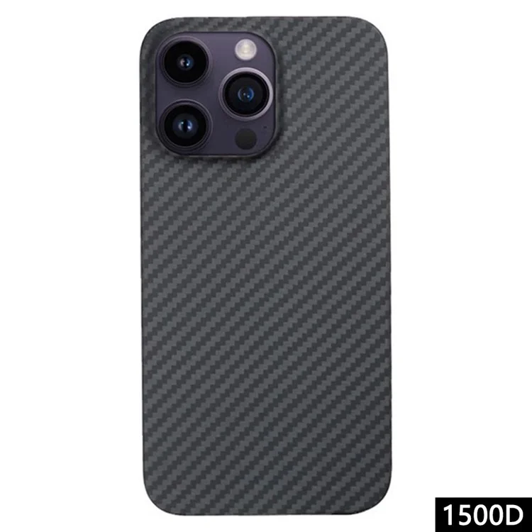 Per iPhone 12 Pro Aramid Fiber Back Case 1500D Coarse Texture Protective Cover - Matte Black