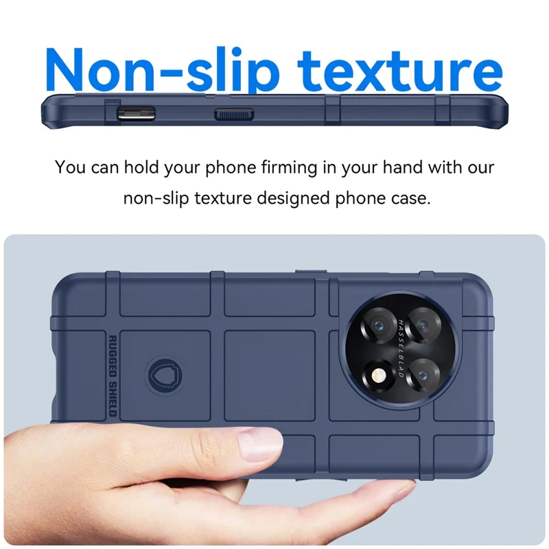 Weiches TPU-Gehäuse für OnePlus 11 5G, robustes Quadratraster-Textur-Drop-proof-Handyhülle - Blau