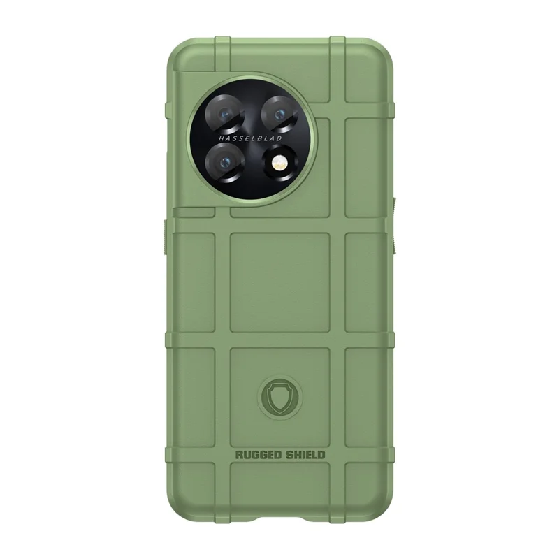 Soft TPU Case for OnePlus 11 5G, Rugged Square Grid Texture Drop-proof Phone Cover - Green