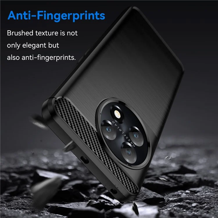 Per OnePlus 11 5G Anti-scratch TPU Cover Brushed Carbon Fiber Texture Phone Case - Nero