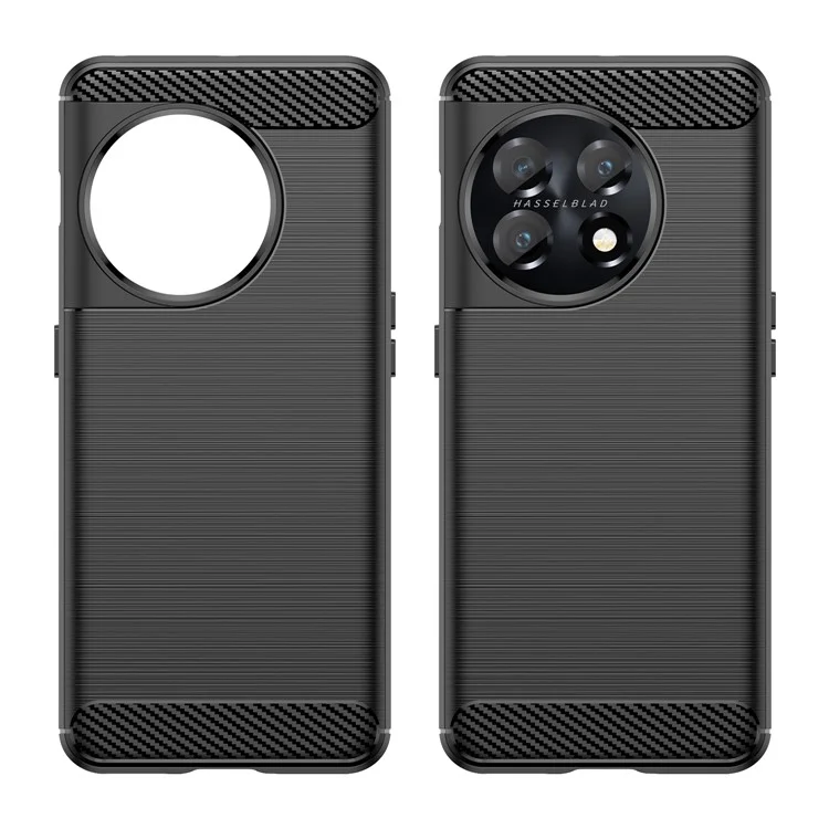 Per OnePlus 11 5G Anti-scratch TPU Cover Brushed Carbon Fiber Texture Phone Case - Nero