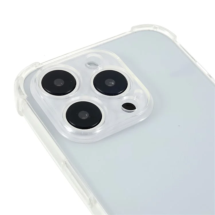 Couverture de Téléphone Pour L'iphone 13 Pro 6.1 Pouces HD Clear Four Coin Soft TPU Étui Avec Longe