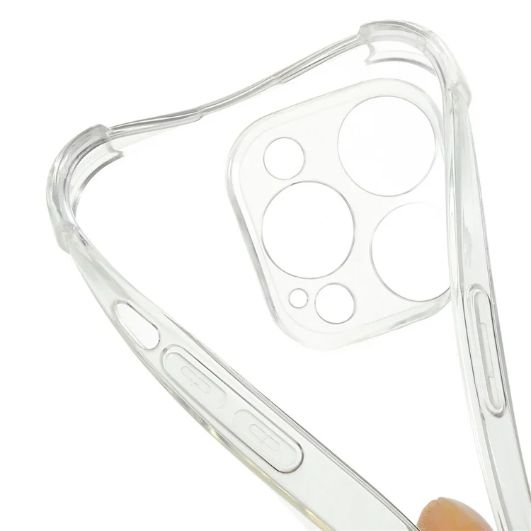 Couverture de Téléphone Pour L'iphone 13 Pro 6.1 Pouces HD Clear Four Coin Soft TPU Étui Avec Longe