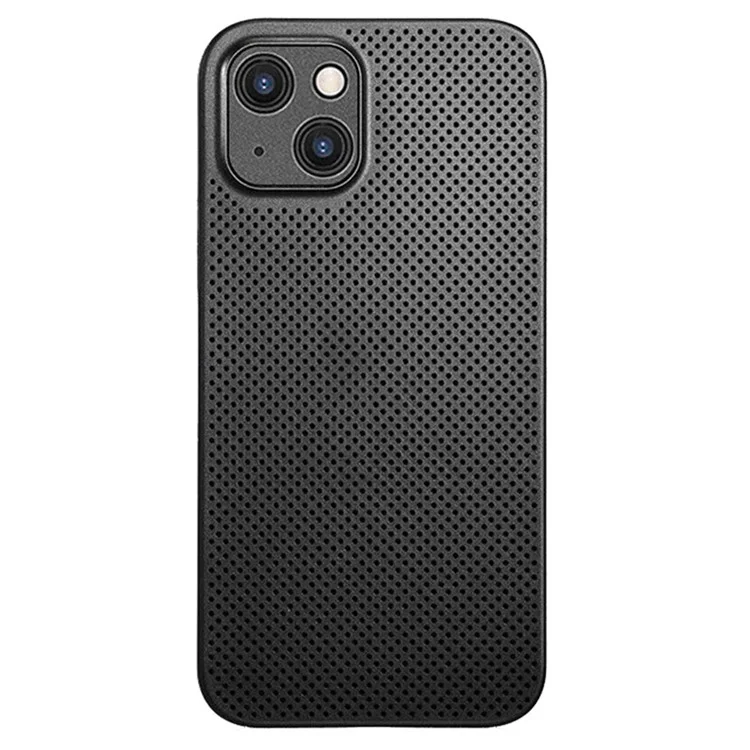 PP Phone Case per iPhone 14, Ultra Sottile Dissipazione del Calore Traspirante Copertura Posteriore con Fori a Rete - Nero