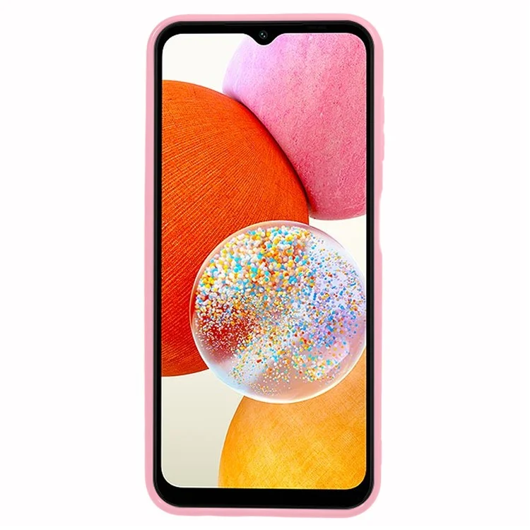 Per Samsung Galaxy A14 5G / A14 4G Bump Proof Glossy Back Shell, Glossy TPU Phone Case Protective Cover - Rosa