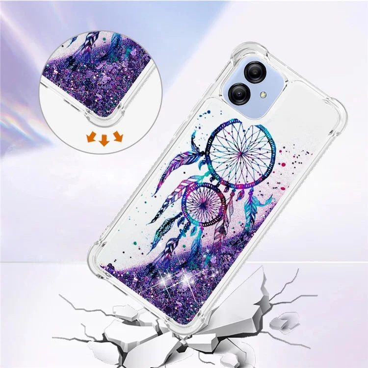 For Samsung Galaxy A04e 4G / F04 4G / M04 4G TPU Case with Quicksand and Pattern Printed - Wind Chimes