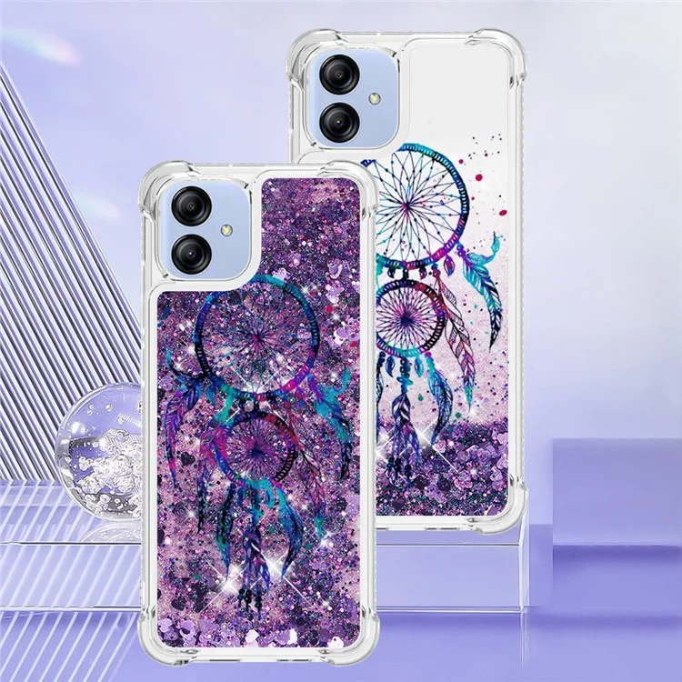 For Samsung Galaxy A04e 4G / F04 4G / M04 4G TPU Case with Quicksand and Pattern Printed - Wind Chimes