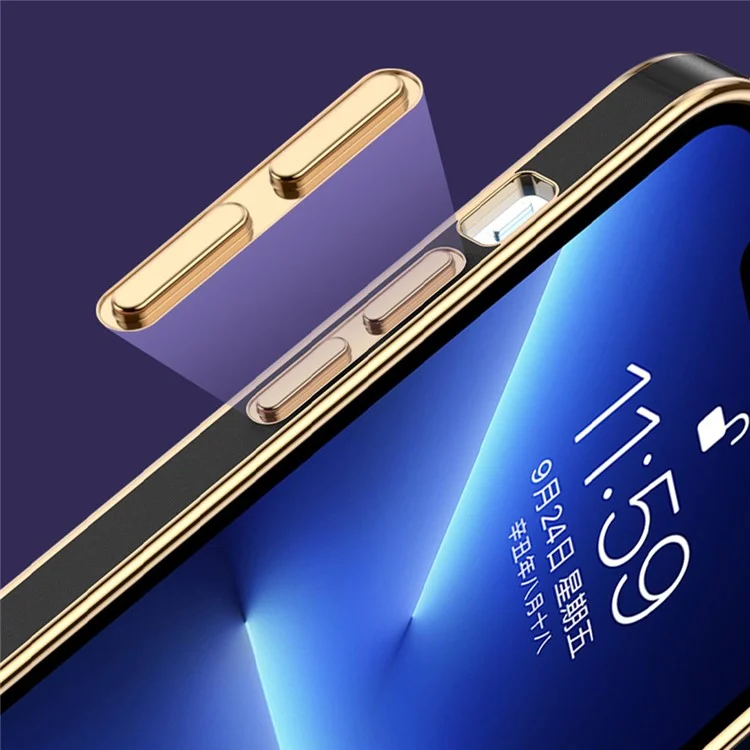 Pour Oppo Reno6 5G Coque de protection élégante et antichoc, en TPU transparent - Bleu