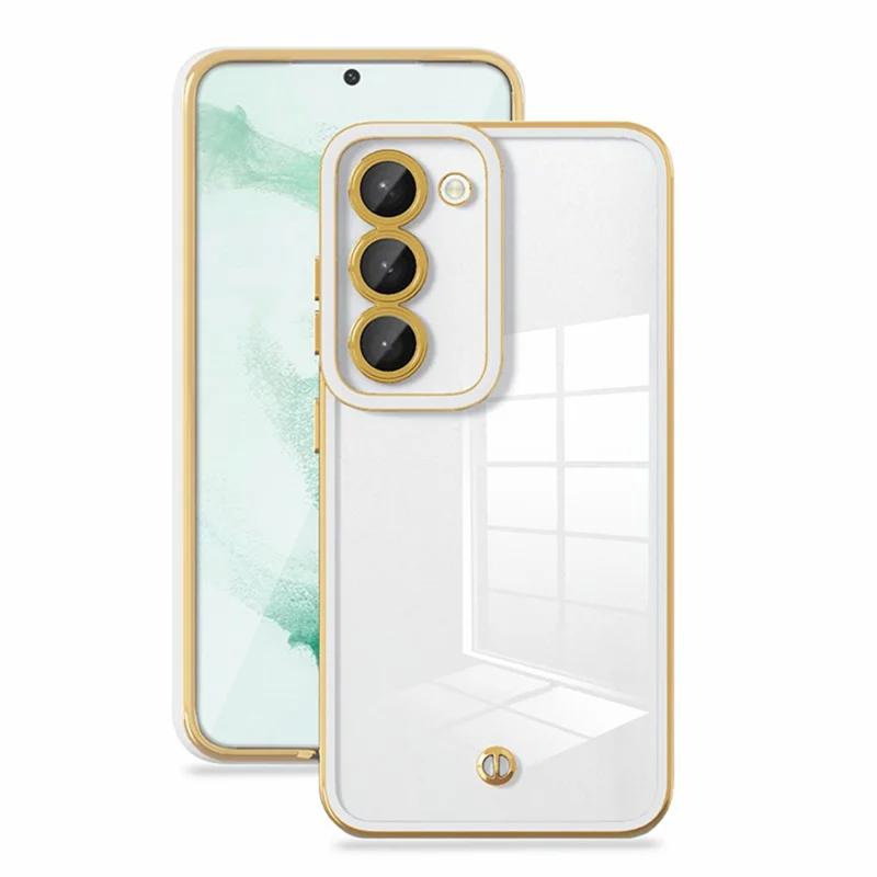 Anti-fall Phone Case For Samsung Galaxy S21 4G / S21 5G, Electroplated Transparent TPU Protective Back Cover  - White