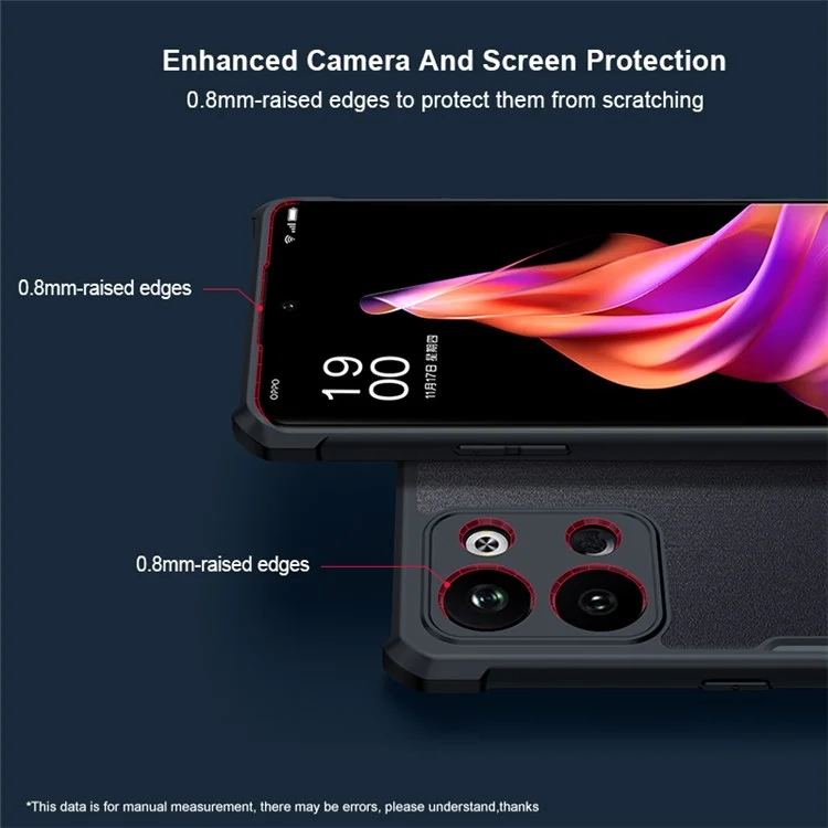 XUNDD Pour Oppo Reno9 5G Antitache Acrylique+Étui de téléphone Transparent en TPU Protection anti-chocs Couvercle arrière de téléphone