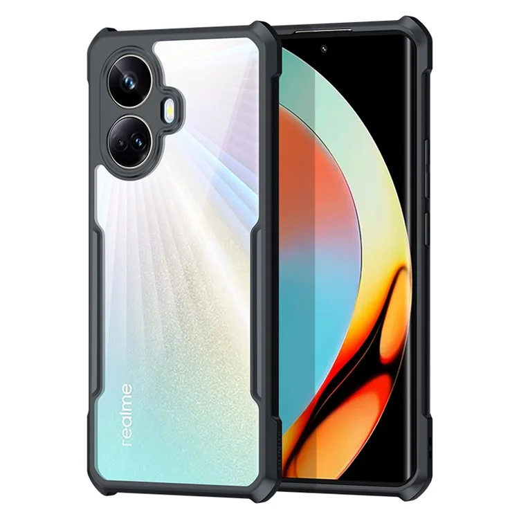XUNDD Pour Realme 10 Pro+ 5G Étui de Téléphone Transparent Slim Coque de Protection Acrylic+TPU Anti-rayures Couvercle Arrière de Téléphone Mobile