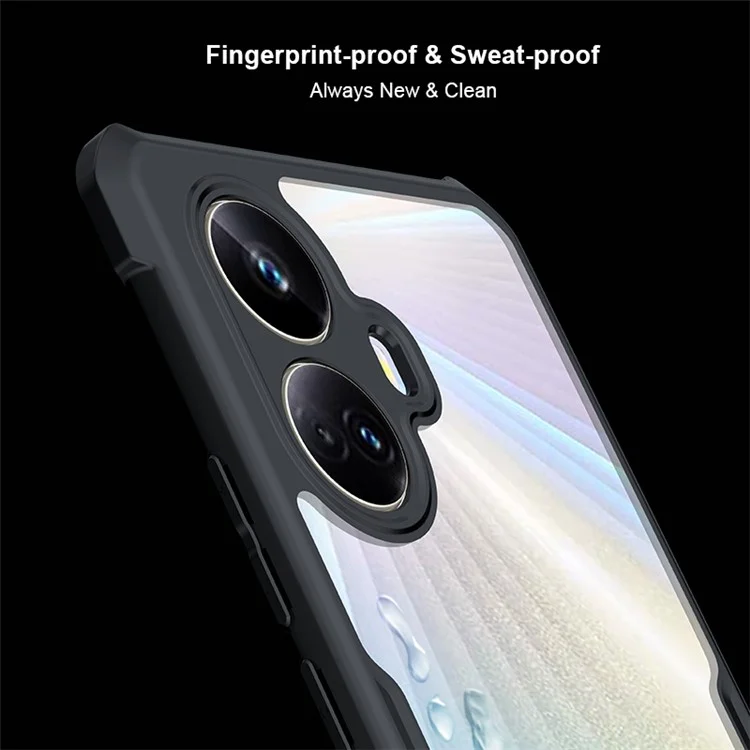 XUNDD Pour Realme 10 Pro+ 5G Étui de Téléphone Transparent Slim Coque de Protection Acrylic+TPU Anti-rayures Couvercle Arrière de Téléphone Mobile