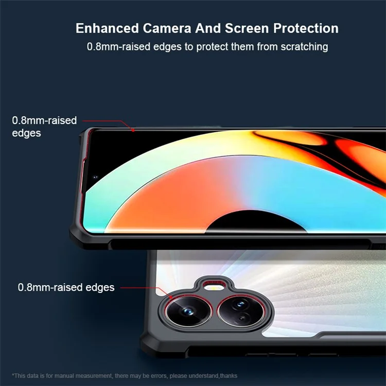 XUNDD Pour Realme 10 Pro+ 5G Étui de Téléphone Transparent Slim Coque de Protection Acrylic+TPU Anti-rayures Couvercle Arrière de Téléphone Mobile