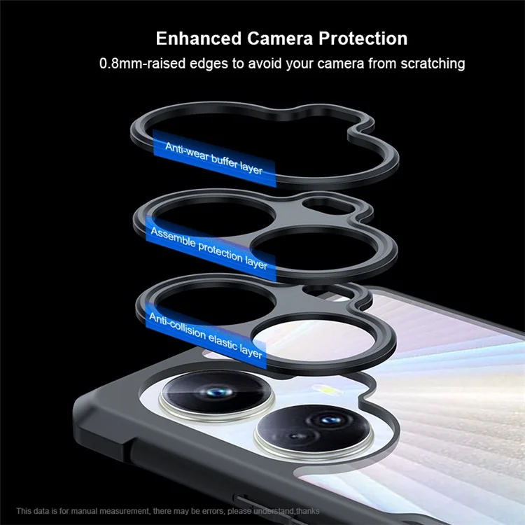 XUNDD Pour Realme 10 Pro+ 5G Étui de Téléphone Transparent Slim Coque de Protection Acrylic+TPU Anti-rayures Couvercle Arrière de Téléphone Mobile