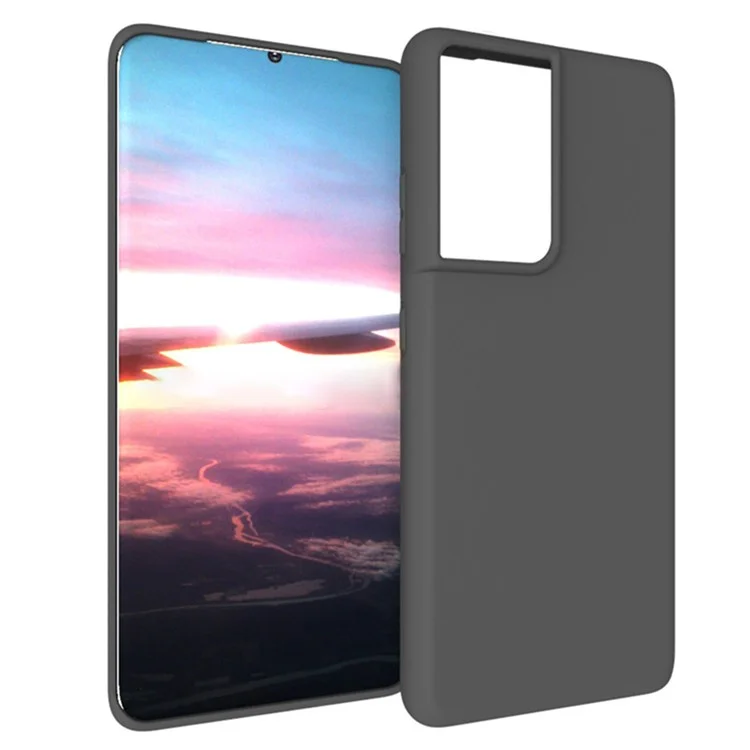 Soft TPU Case for Samsung Galaxy S21 Ultra 5G, Dual-sided Matte Finish Phone Drop-proof Cover (10pcs at least for Order) - Black