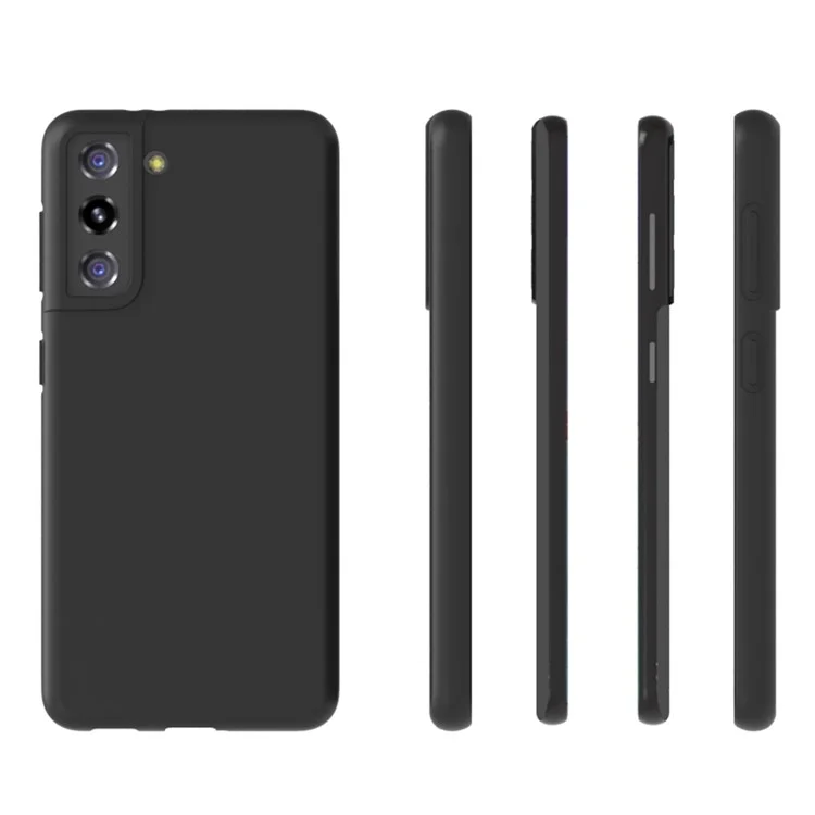For Samsung Galaxy S21+ 5G Soft TPU Protective Case Dual-sided Matte Finish Drop-proof Cover (10pcs at least for Order) - Black