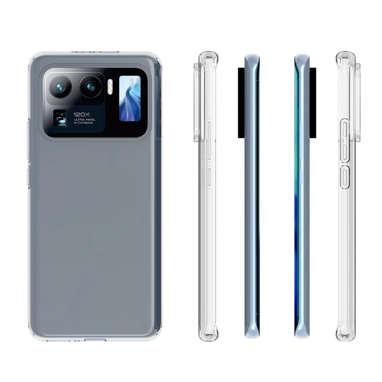 Pour Xiaomi Mi 11 Ultra Glossy Clear TPU Protective Case Inner Watermark-Free Anti-drop Cover (10pcs at least for Order)