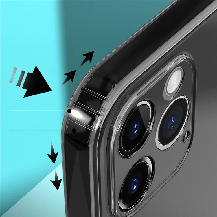 For iPhone 12 Pro 6.1 inch Anti-Slip Frame TPU Phone Case Non-Yellowing Clear Protection Cover