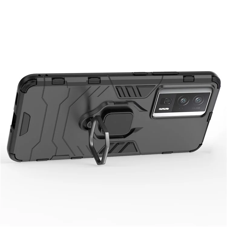 Pour Xiaomi Poco F5 Pro 5G / Redmi K60 Pro 5G / K60 5G Étui pour téléphone portable Bague de maintien Support Coque de protection anti-chocs - Noir
