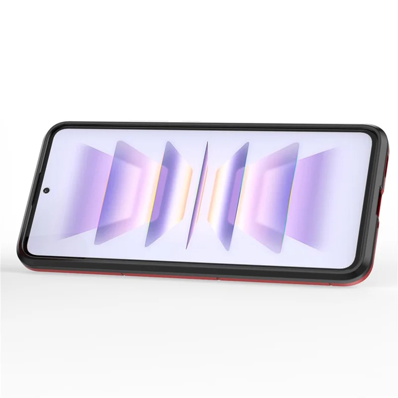 Für Xiaomi Poco F5 Pro 5G / Redmi K60 Pro 5G / K60 5G Handy-Hülle mit Ringhalter, Ständer und stoßfestem Schutz - Rot