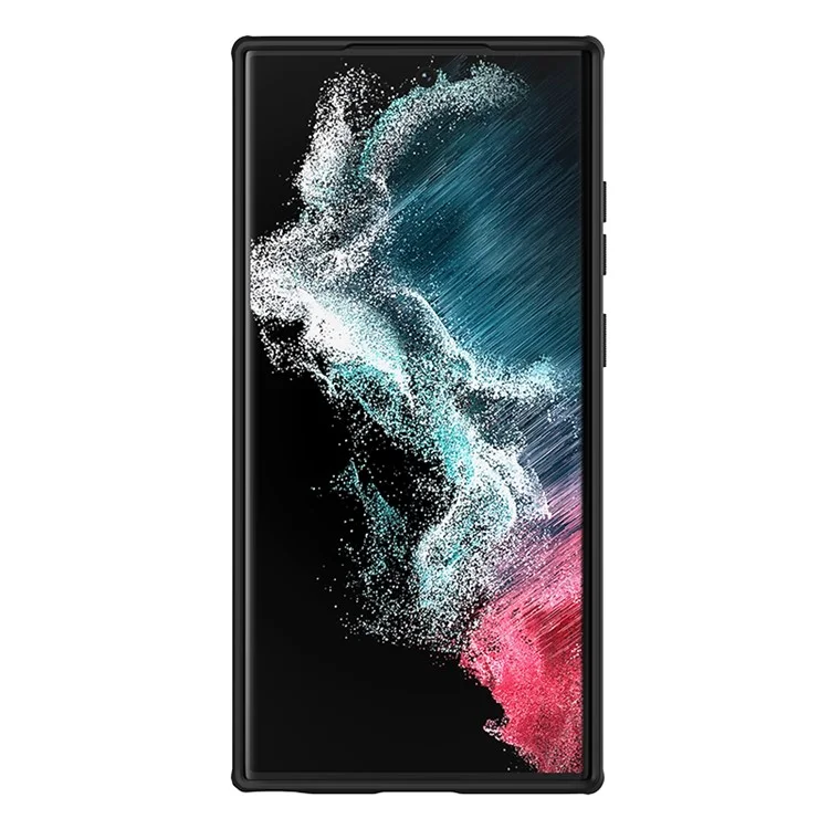 NILLKIN Frosted Shield Pro für Samsung Galaxy S23 Ultra Matte Phone Case PC + TPU Stoßfestes Hybrid-Cover mit Autohalterung Metallblatt