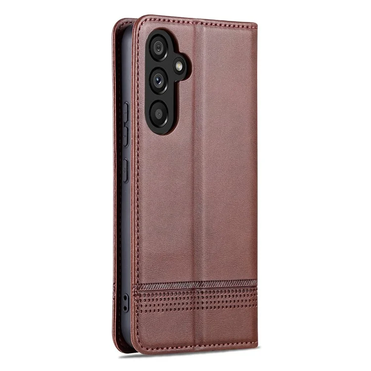 Étui de téléphone anti-chute AZNS pour Samsung Galaxy A54 5G, étui portefeuille avec texture en cuir de vache, aimant automatique, rabat à rabat - Café