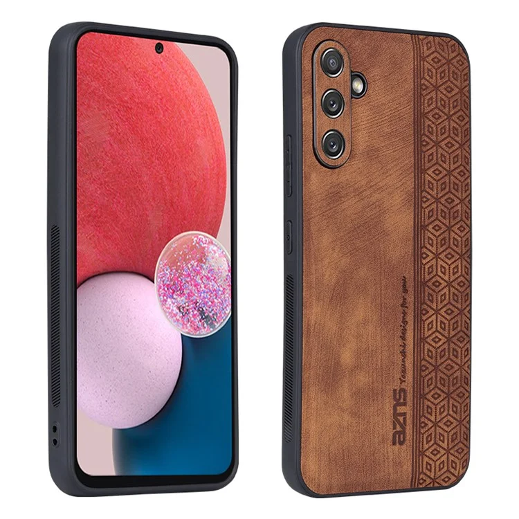 AZNS Für Samsung Galaxy A34 5G bedruckter Schutzhülle Protective Phone Case PU Leder beschichtet TPU stoßfest Rückabdeckung - Braun
