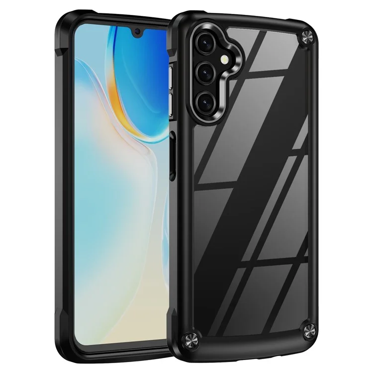 Para Samsung Galaxy A14 5G / A14 4G Capa Protetora Anti-queda PC + TPU Eletrodeposição Anti-riscos Capa Traseira do Telefone - Preta